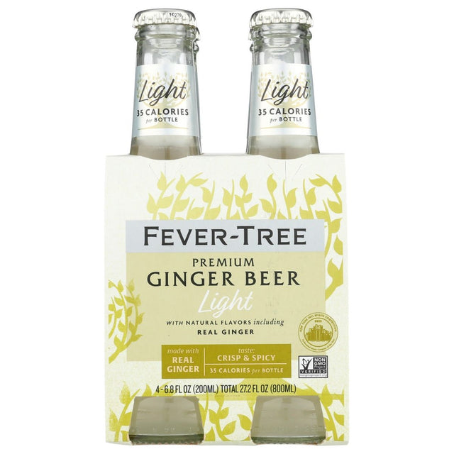 FEVER TREE: Ginger Beer Light Pack of 4, 6.8 oz - #tag1# - #tag2#