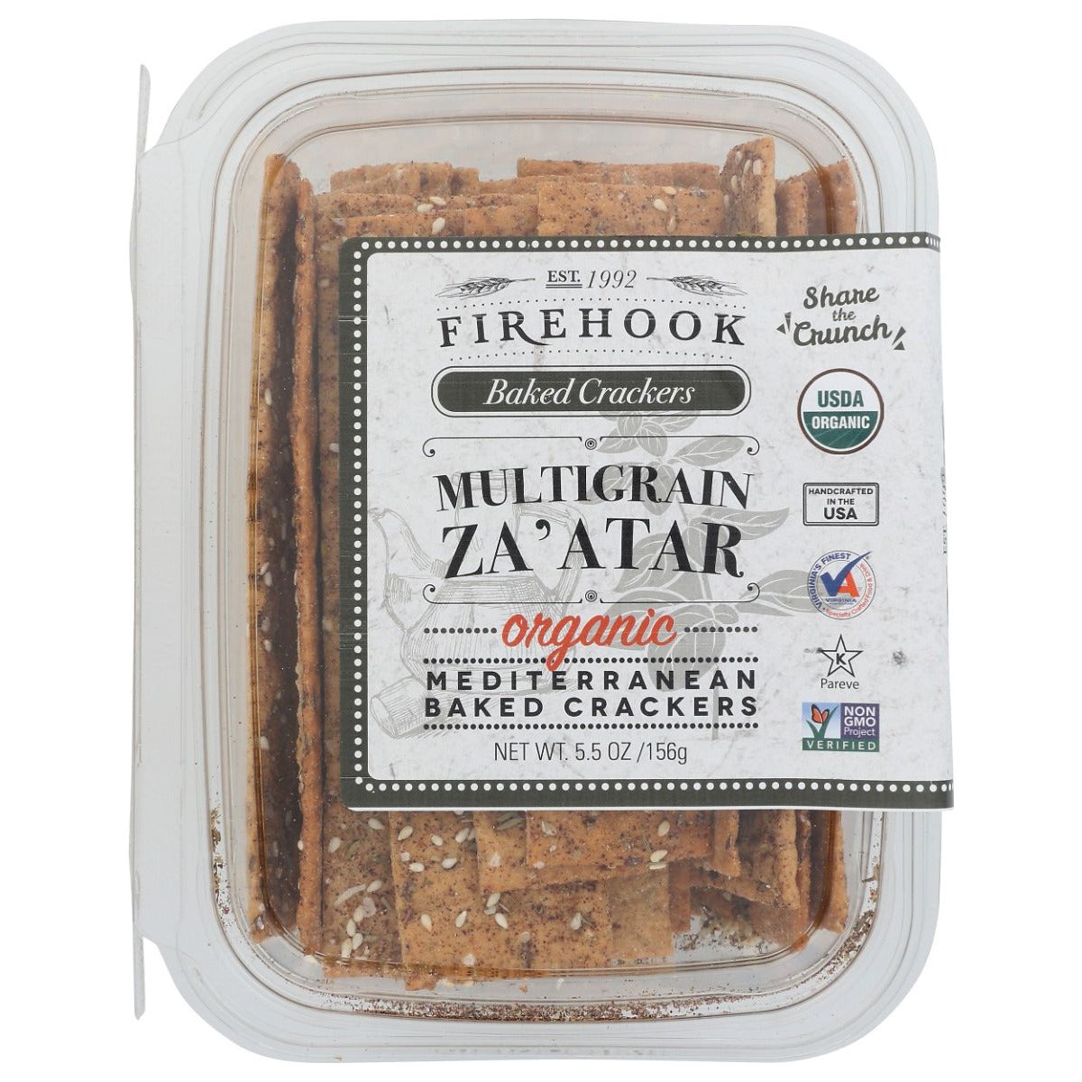 FIREHOOK: Organic Crackers Multigrain Zaatar, 6 oz - #tag1# - #tag2#