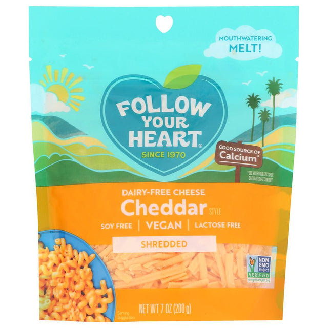 FOLLOW YOUR HEART: Cheddar Shredded, 7 oz - #tag1# - #tag2#