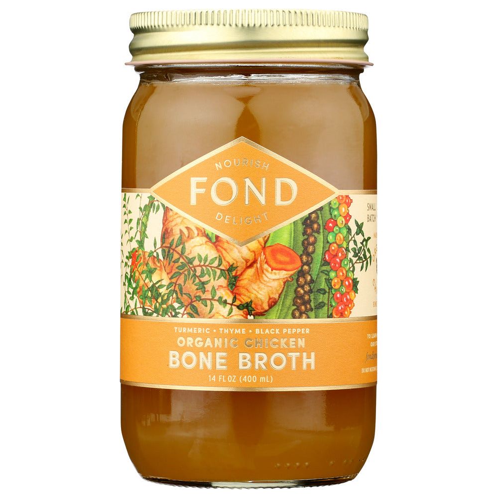 FOND BONE BROTH: Broth Bone Turmeric N Black Pepper Chicken Organic, 14 FO - #tag1# - #tag2#