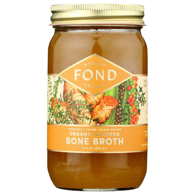 FOND BONE BROTH: Broth Bone Turmeric N Black Pepper Chicken Organic, 14 FO - #tag1# - #tag2#