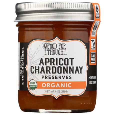 FOOD FOR THOUGHT: Organic Apricot Chardonnay Preserves, 9 oz - #tag1# - #tag2#
