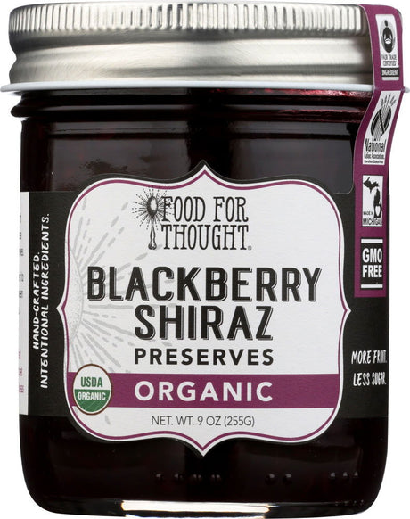 FOOD FOR THOUGHT: Organic Blackberry Shiraz Preserves, 9 oz - #tag1# - #tag2#