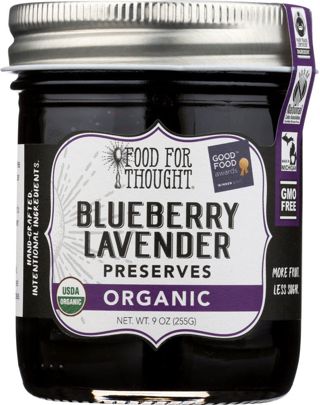 FOOD FOR THOUGHT: Organic Blueberry Lavender Preserves, 9 oz - #tag1# - #tag2#