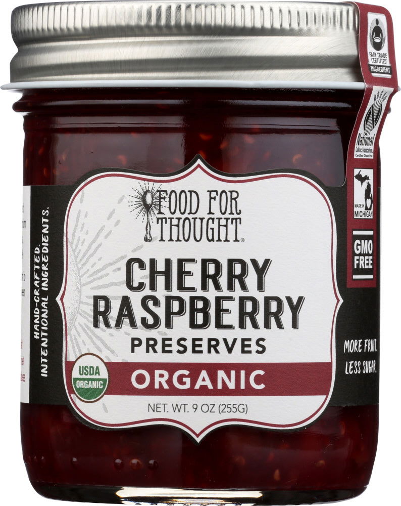FOOD FOR THOUGHT: Organic Cherry Raspberry Preserves, 9 oz - #tag1# - #tag2#