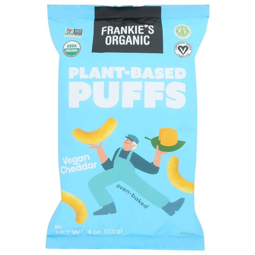 FRANKIES: Snack Puffs Cheddar Plant Based, 4 OZ - #tag1# - #tag2#