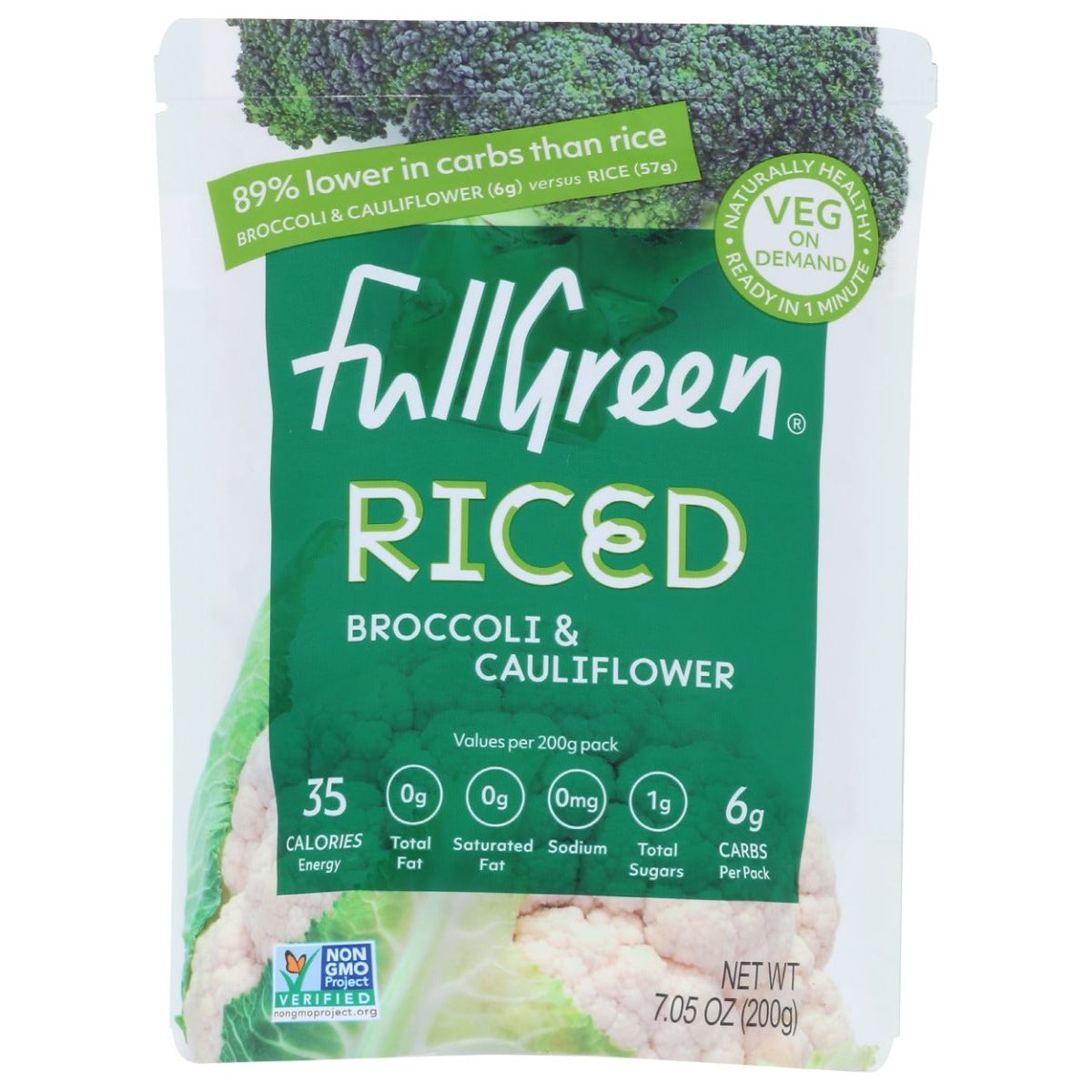 FULLGREEN: Riced Broccoli and Cauliflower, 7.05 oz - #tag1# - #tag2#