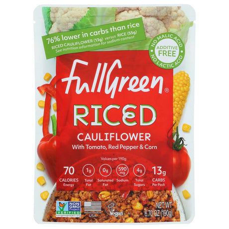 FULLGREEN: Riced Cauliflower Tomato Corn Pepper, 6.7 oz - #tag1# - #tag2#