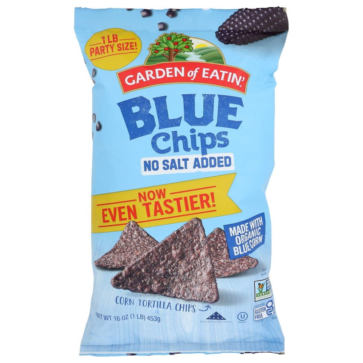 GARDEN OF EATIN: Blue Corn Tortilla Chips No Added Salt, 16 oz - Sunshine Co Op. - #tag1# - #tag2# - #tag3# - #tag4#