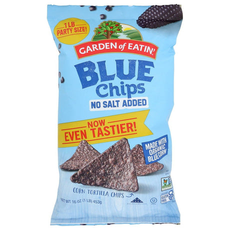 GARDEN OF EATIN: Blue Corn Tortilla Chips No Added Salt, 16 oz - Sunshine Co Op. - #tag1# - #tag2# - #tag3# - #tag4#