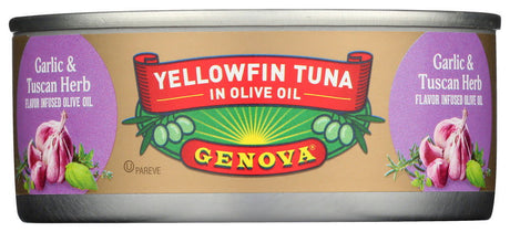 GENOVA: Tuna Yellowfin Garlic Herb Olive Oil, 5 oz - #tag1# - #tag2#