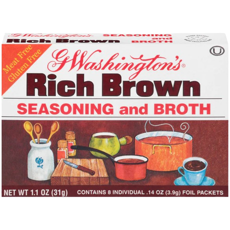 GEORGE WASHINGTON: Rich Brown Seasoning and Broth, 1.1 oz - Sunshine Co Op. - #tag1# - #tag2# - #tag3# - #tag4#