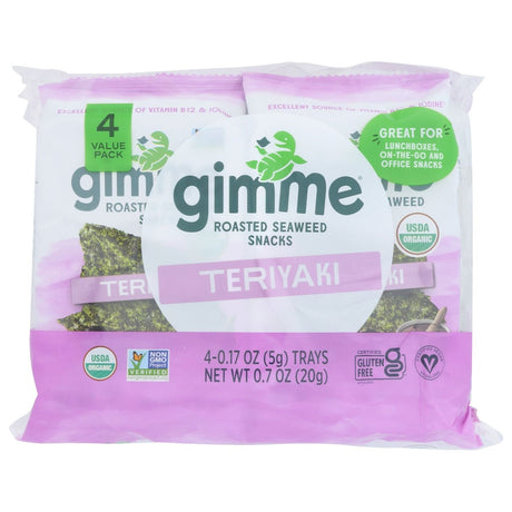 GIMME: Roasted Seaweed Teriyaki 4Pack, 0.68 oz - #tag1# - #tag2#