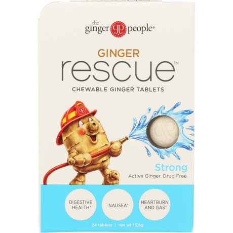 GINGER PEOPLE: Ginger Rescue Chewable Ginger Strong Tablets, 0.55 oz - Sunshine Co Op. - #tag1# - #tag2# - #tag3# - #tag4#