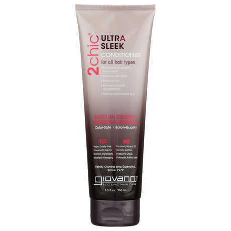 GIOVANNI COSMETICS: Ultra-sleek Conditioner Brazilian Keratin & Argan Oil, 8.5 oz - #tag1# - #tag2#