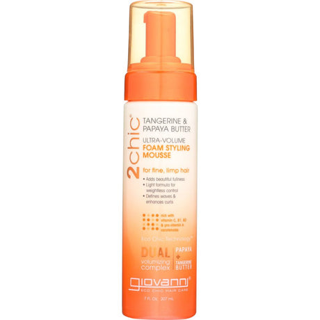 GIOVANNI COSMETICS: Ultra Volume Tangerine and Papaya Butter Foam Styling Mousse, 7 oz - #tag1# - #tag2#