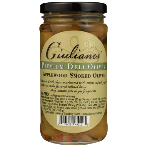 GIULIANO: Applewood Smoked Olives, 6.5 oz - Sunshine Co Op. - #tag1# - #tag2# - #tag3# - #tag4#