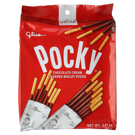 GLICO: Pocky, Chocolate Cream Covered Biscuit Sticks, 3.81 oz - #tag1# - #tag2#