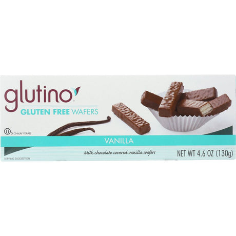 GLUTINO: Chocolate Coated Vanilla Wafer Cookies, 4.6 oz - #tag1# - #tag2#
