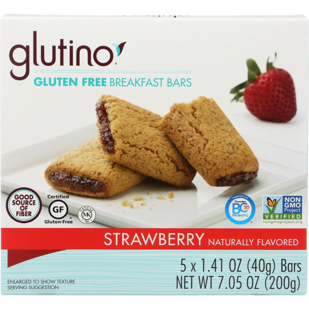 GLUTINO: Gluten Free 5 Breakfast Bars Strawberry, 7.05 oz - #tag1# - #tag2#