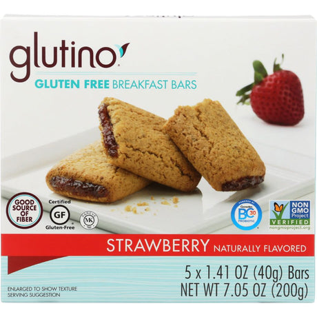 GLUTINO: Gluten Free 5 Breakfast Bars Strawberry, 7.05 oz - #tag1# - #tag2#