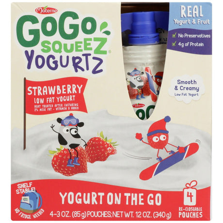 GOGO SQUEEZ: Strawberry Yogurt 4Pk, 12 oz - #tag1# - #tag2#