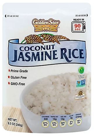 GOLDEN STAR: Coconut Jasmine Rice, 8.5 oz - #tag1# - #tag2#