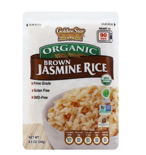 GOLDEN STAR: Organic Brown Jasmine Rice, 8.5 oz - #tag1# - #tag2#
