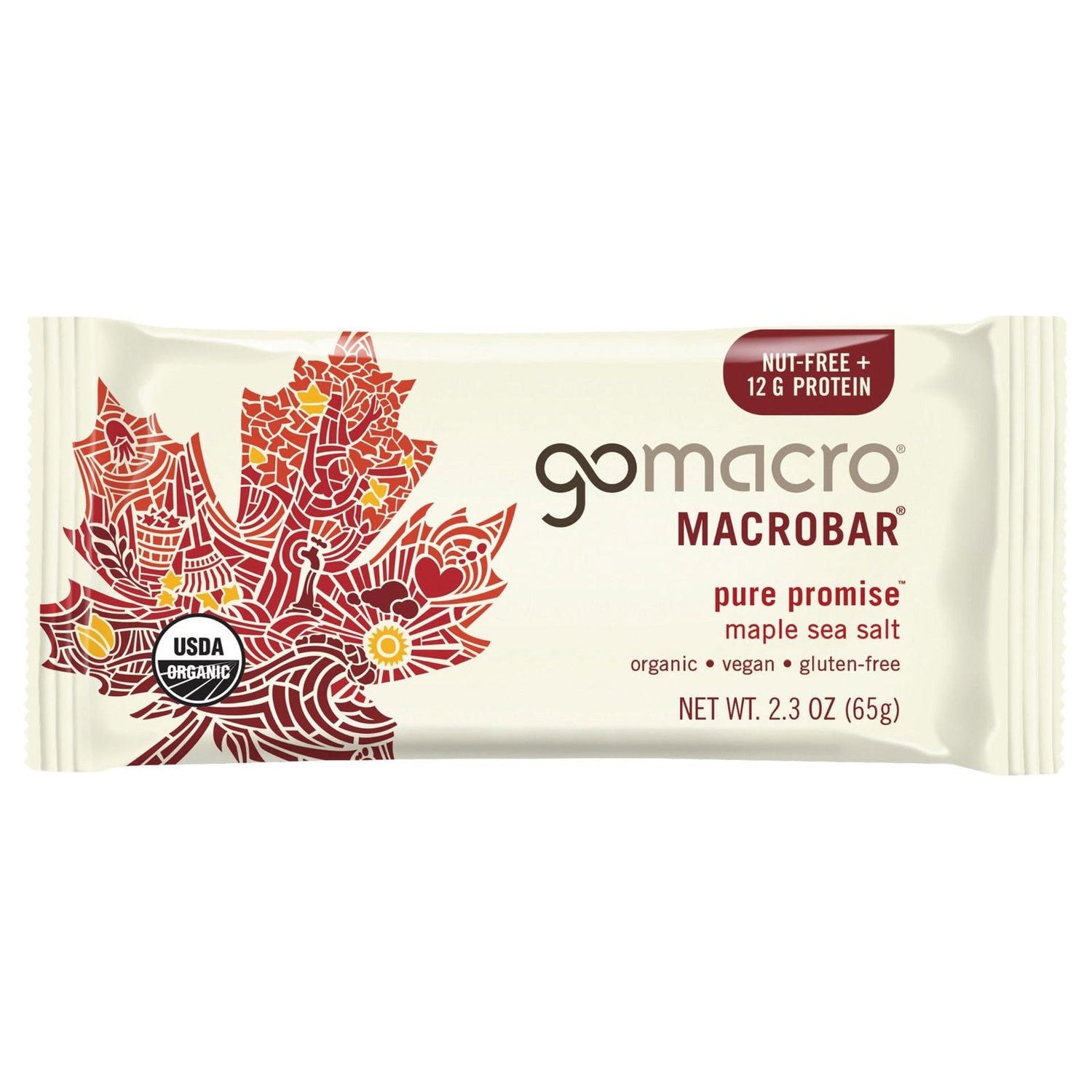 GOMACRO: Bar Macro Maple Sea Salt, 2.3 oz - #tag1# - #tag2#