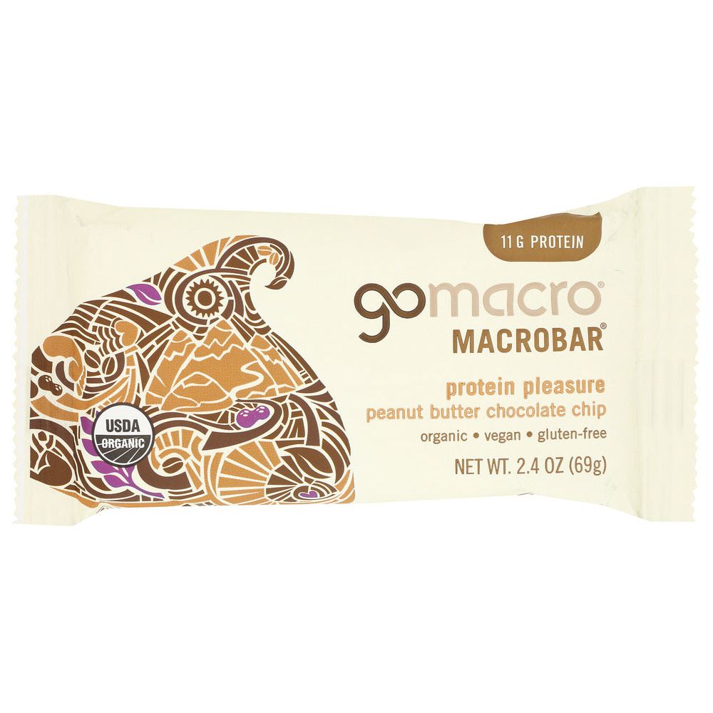 GOMACRO: MacroBar Protein Pleasure Peanut Butter Chocolate Chip, 2.5 oz - #tag1# - #tag2#