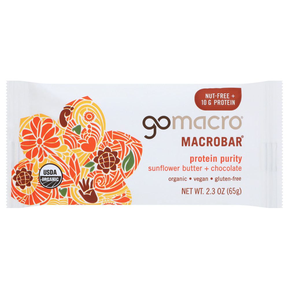 GOMACRO: MacroBar Protein Purity Sunflower Butter Chocolate, 2.3 oz - #tag1# - #tag2#