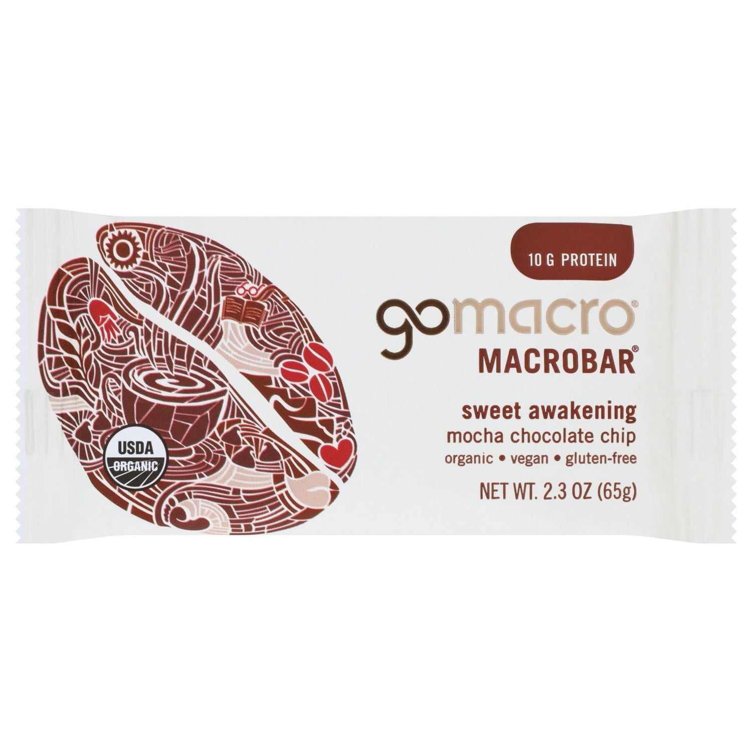 GOMACRO: Sweet Awakening Mocha Chocolate Chip Protein Bar, 2.3 oz - Sunshine Co Op. - #tag1# - #tag2# - #tag3# - #tag4#