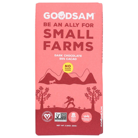 GOODSAM: Dark Chocolate Plain Bar, 2.8oz - #tag1# - #tag2#