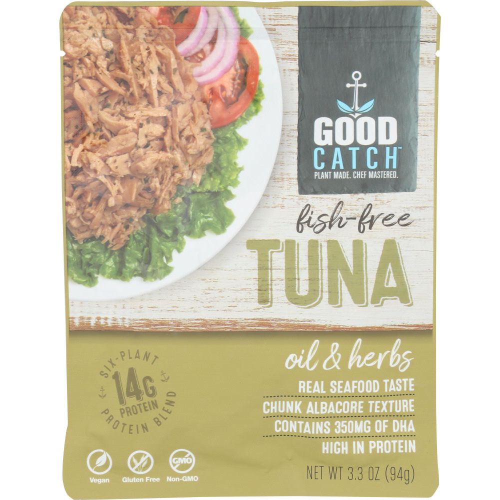 GOOD CATCH: Oil & Herbs Plant Based Tuna, 3.3 oz - #tag1# - #tag2#
