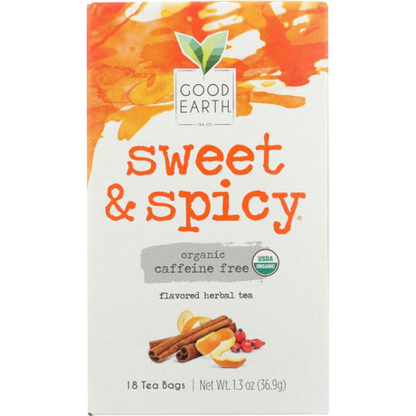 GOOD EARTH: Organic Herbal Tea Caffeine Free Sweet & Spicy, 18 bg - Sunshine Co Op. - #tag1# - #tag2# - #tag3# - #tag4#