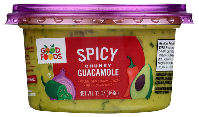 GOOD FOODS: Spicy Chunky Guacamole, 13 oz - #tag1# - #tag2#