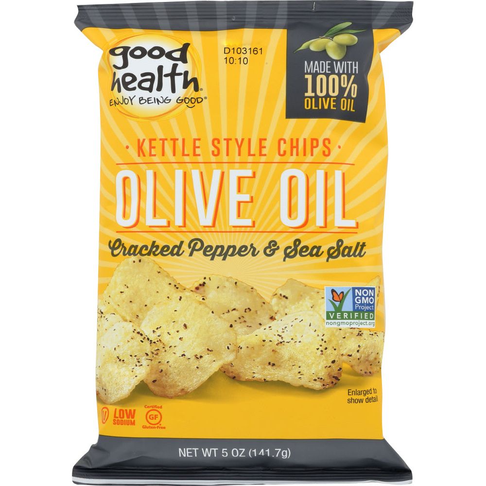 GOOD HEALTH: Kettle Chips Olive Oil Cracked Pepper and Sea Salt, 5 oz - #tag1# - #tag2#