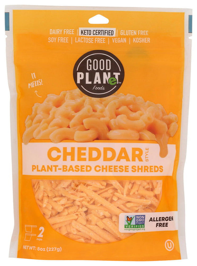 GOOD PLANET FOODS: Plant Based Cheddar Shreds, 8 oz - #tag1# - #tag2#