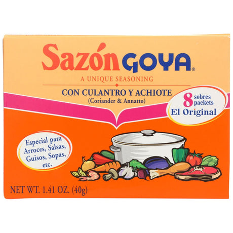 GOYA: Sazon With Coriander and Annatto Seasoning, 8 pc - Sunshine Co Op. - #tag1# - #tag2# - #tag3# - #tag4#