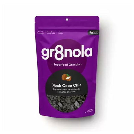GR8NOLA: Black Coco Chia Superfood Granola, 10 oz - #tag1# - #tag2#