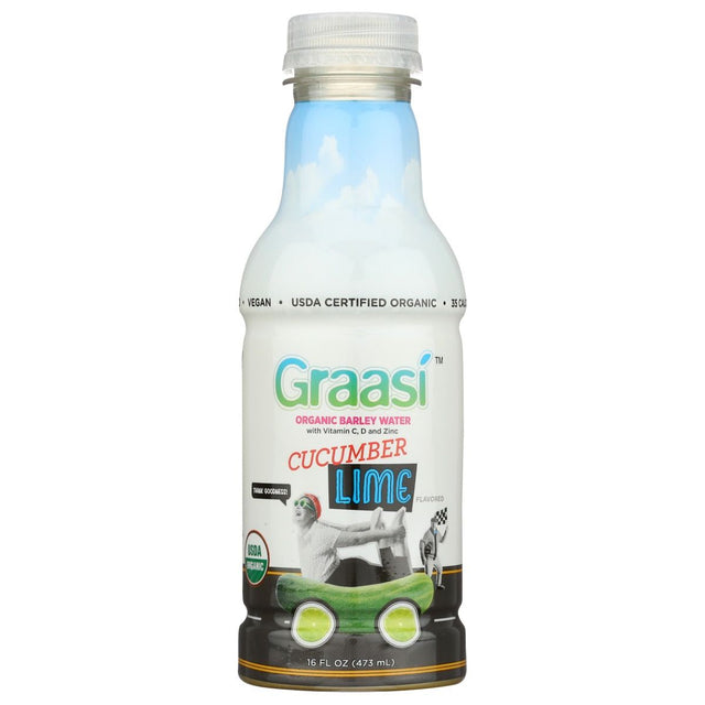 GRAASI: Cucumber Lime Barley Grass Water, 16 fo - #tag1# - #tag2#