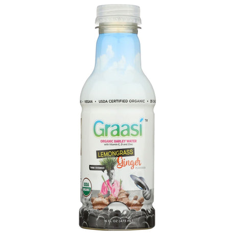 GRAASI: Lemongrass Ginger Barley Grass Water, 16 fo - #tag1# - #tag2#