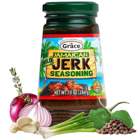 GRACE CARIBBEAN: Jerk Seasoning Mild, 10 oz - Sunshine Co Op. - #tag1# - #tag2# - #tag3# - #tag4#