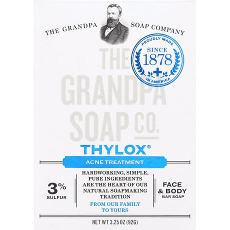 GRANDPA'S: Bar Soap Thylox Acne Treatment with Sulfur, 3.25 oz - #tag1# - #tag2#