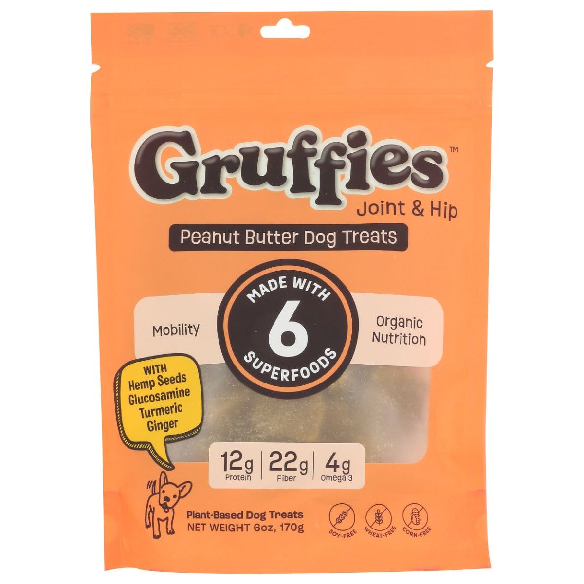 GRUFFIES: Joint and Hip Peanut Butter Dog Treat, 6 oz - #tag1# - #tag2#