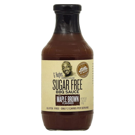 G HUGHES: Sugar Free Barbecue Sauce Maple Brown Flavor, 18 oz - Sunshine Co Op. - #tag1# - #tag2# - #tag3# - #tag4#