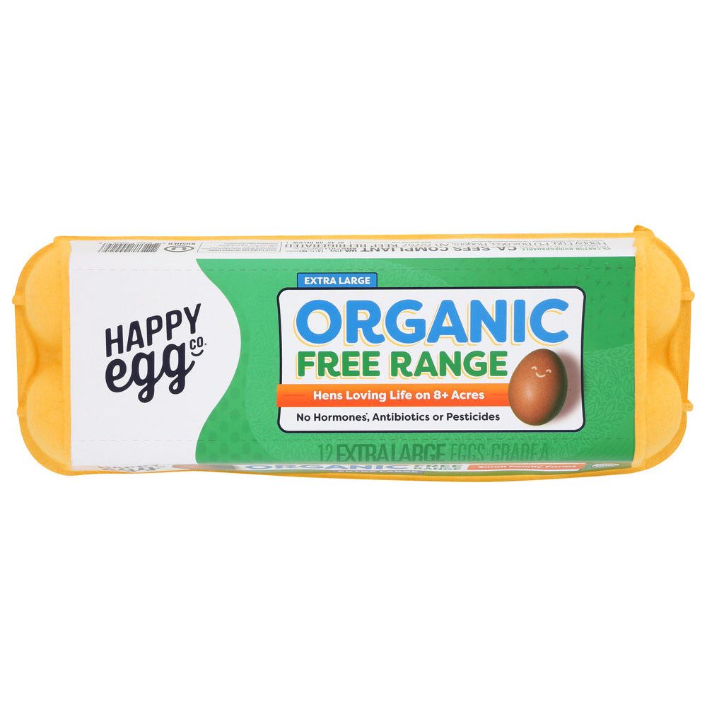 HAPPY EGG: Organic Free Range Xl Brown Eggs, 1 dz - #tag1# - #tag2#