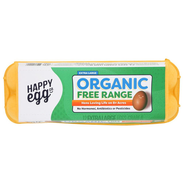 HAPPY EGG: Organic Free Range Xl Brown Eggs, 1 dz - #tag1# - #tag2#