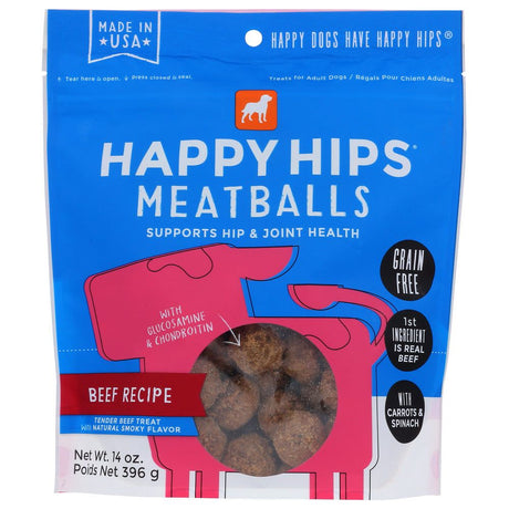 HAPPY HIPS: Beef Meatballs Dog Treat, 14 oz - #tag1# - #tag2#