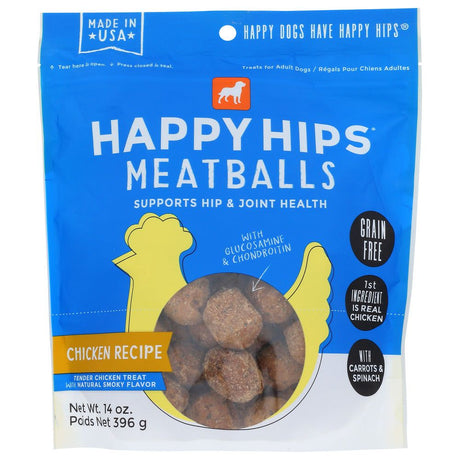 HAPPY HIPS: Chicken Meatballs Dog Treat, 14 oz - #tag1# - #tag2#